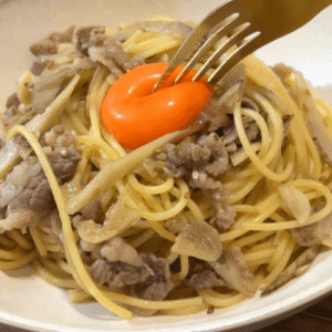 牛ゴボウしぐれパスタ