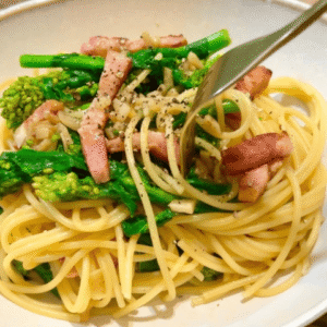 菜の花の和風パスタ